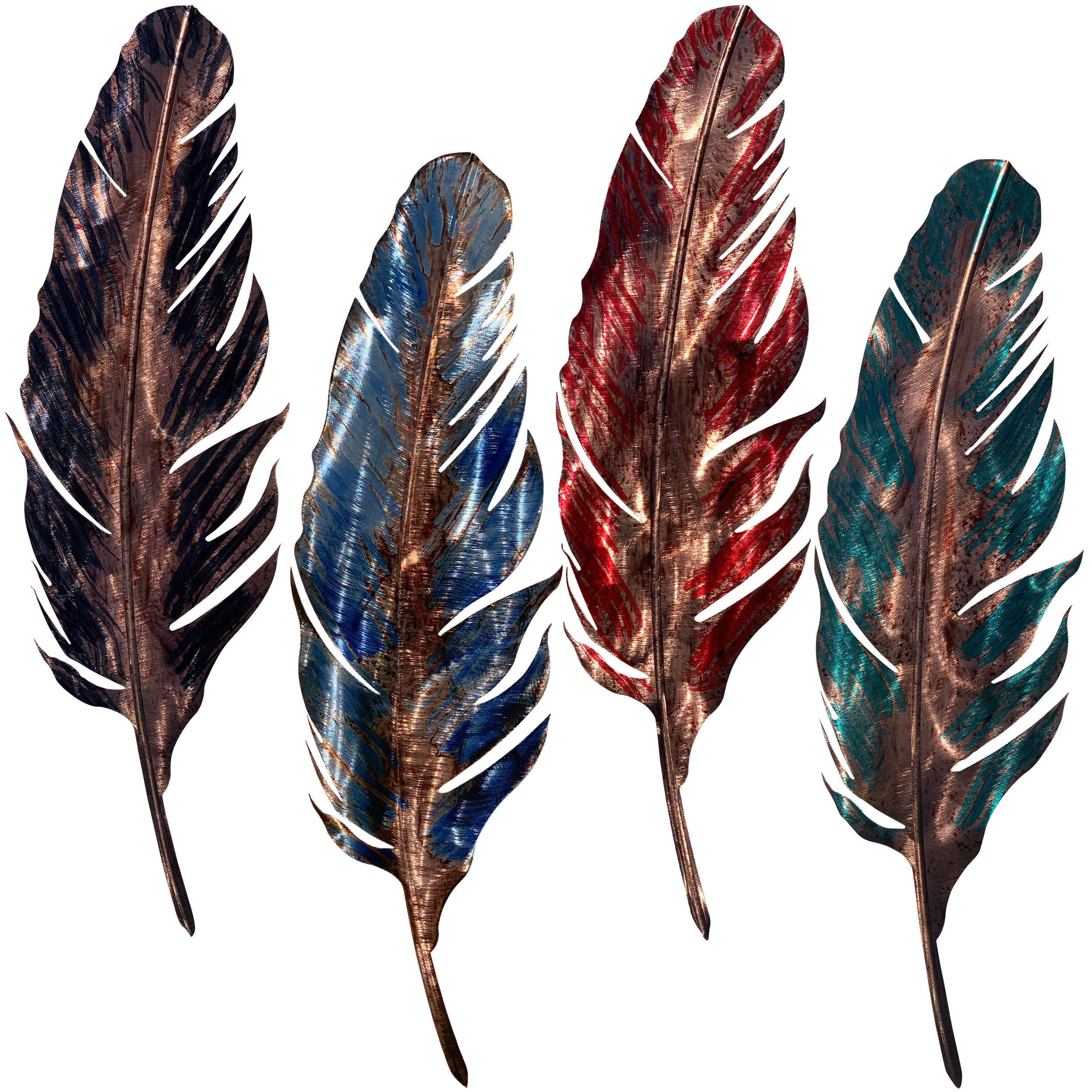 Large Feather Metal Decor
