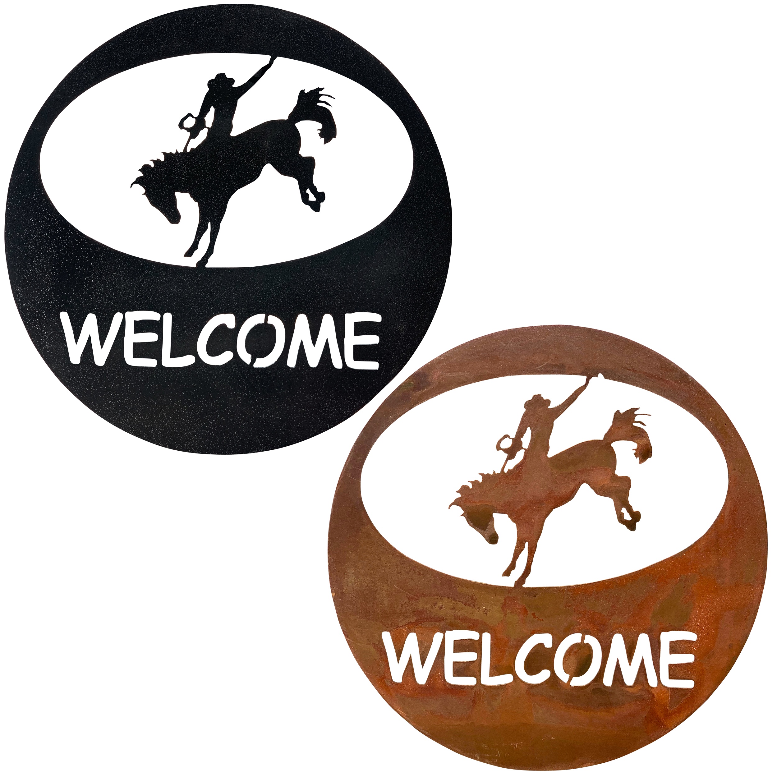 Bronco Rider Welcome Circle