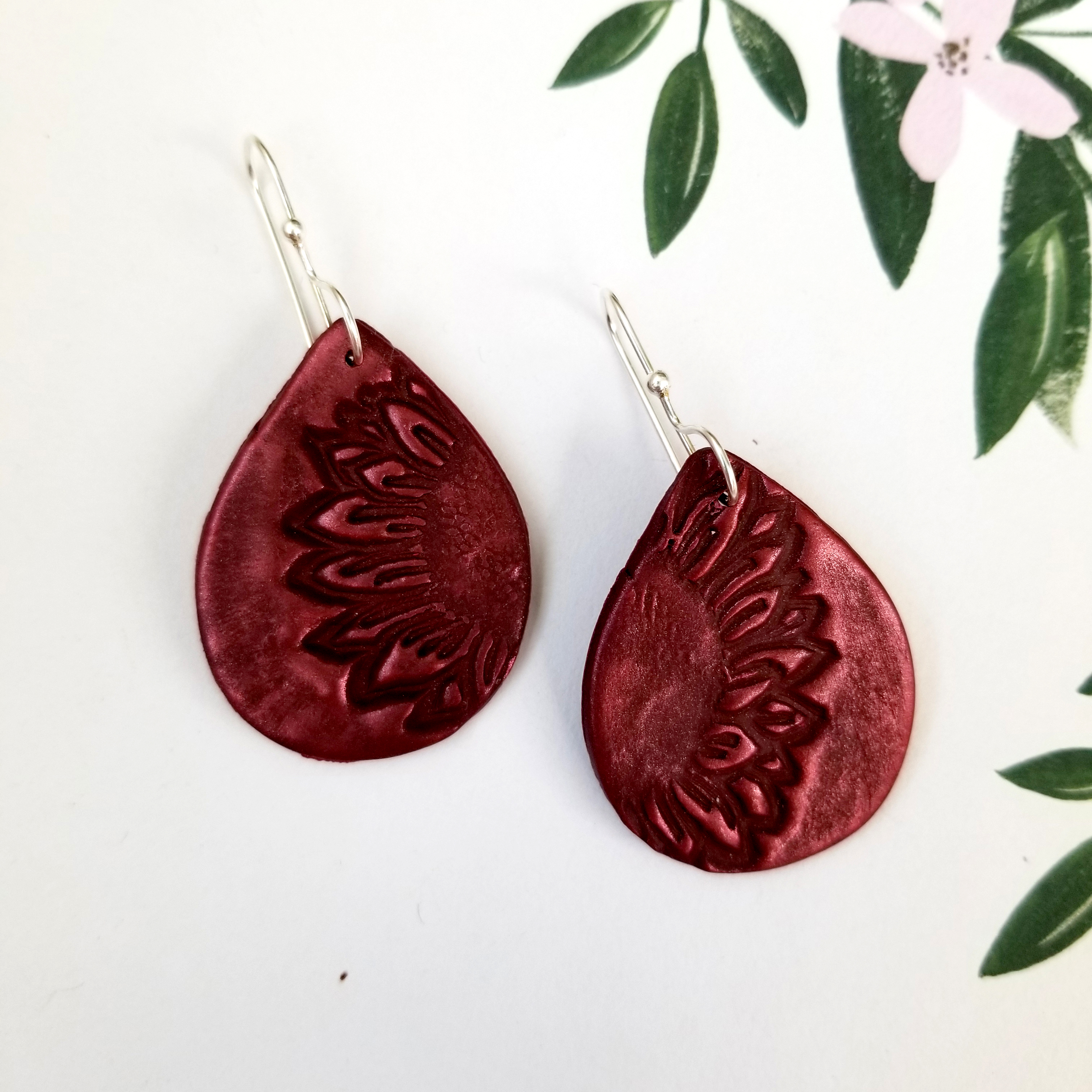 Sunflower Stamped Dangles