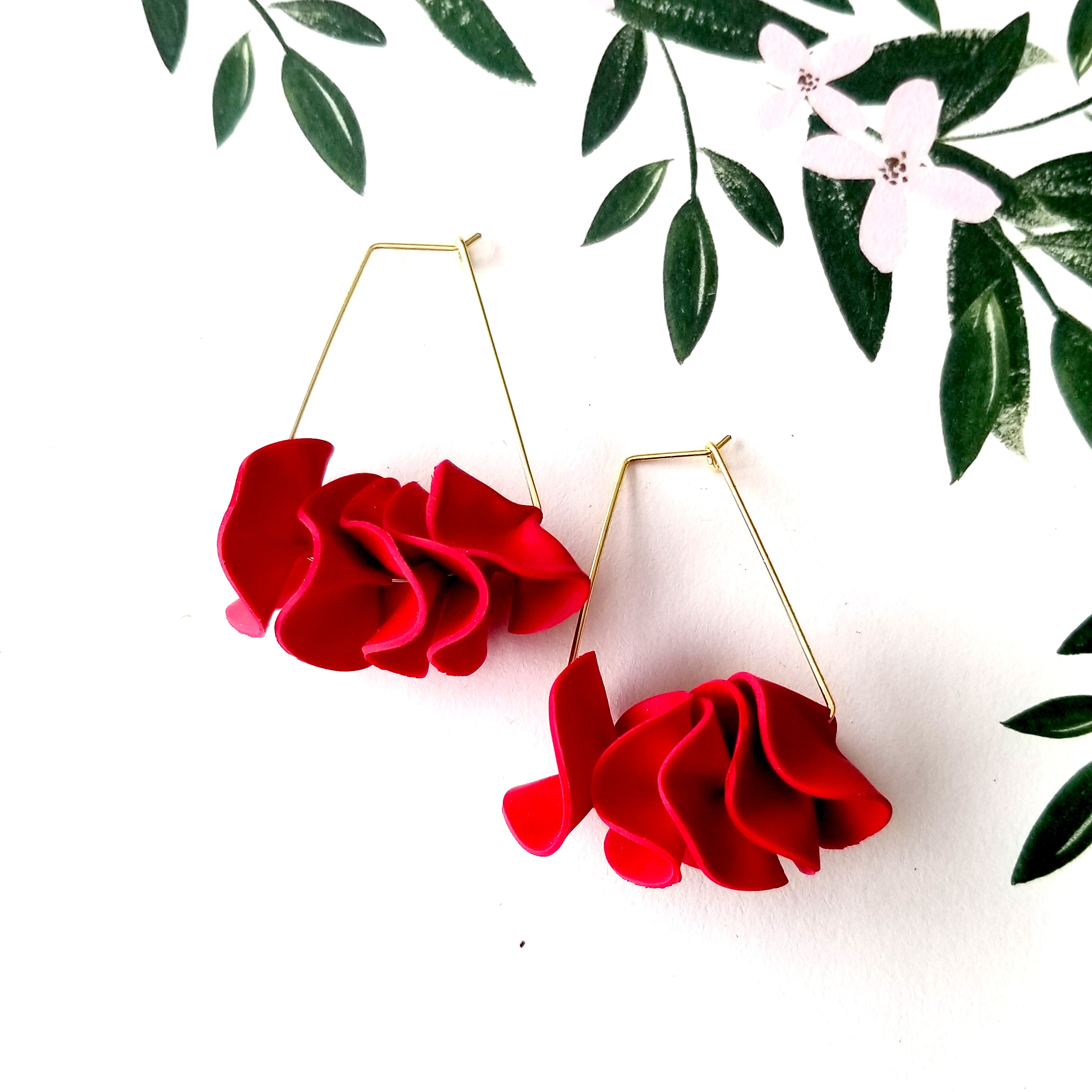 Boxy Flamenco Ruffle Hoops