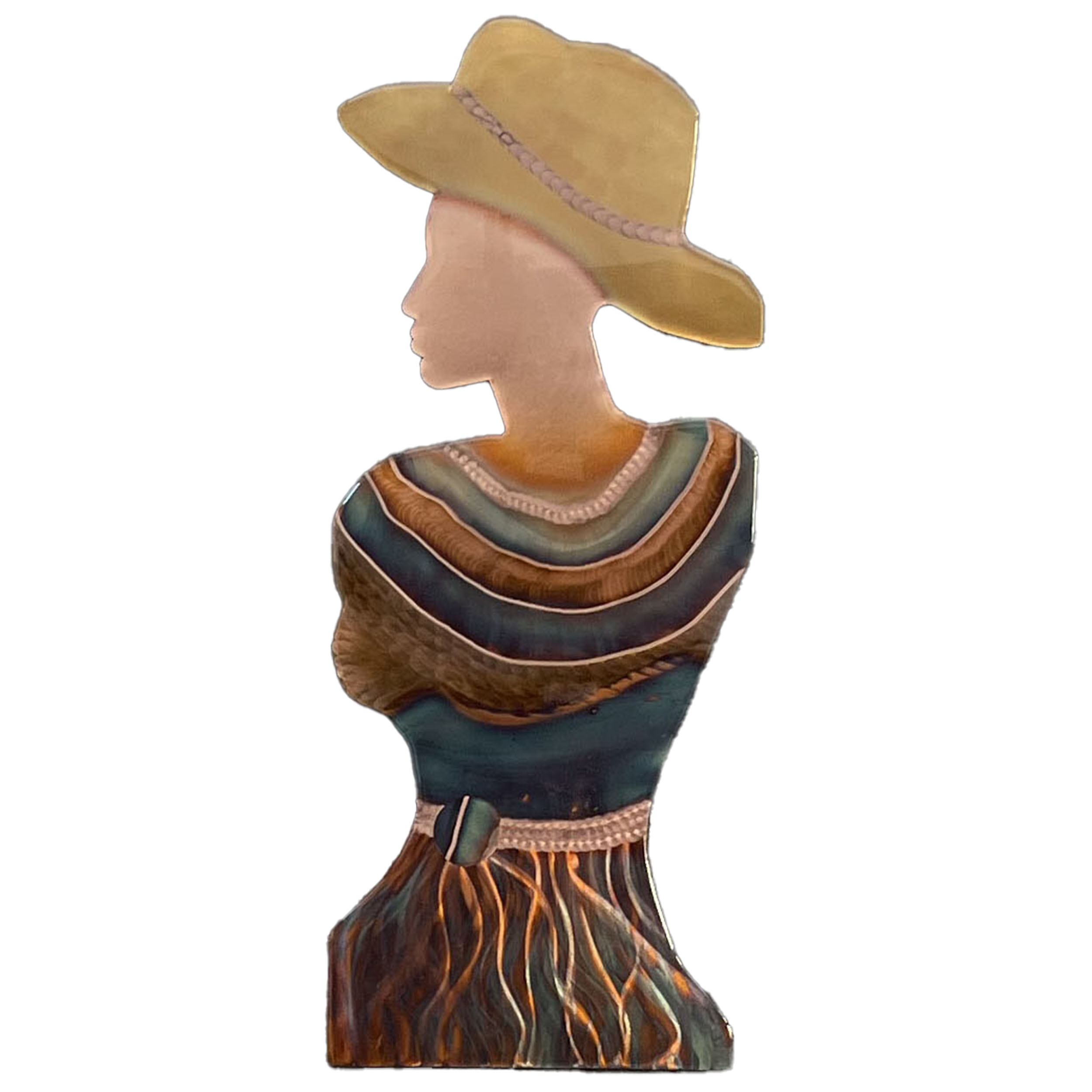 Cowgirl copper wall decor