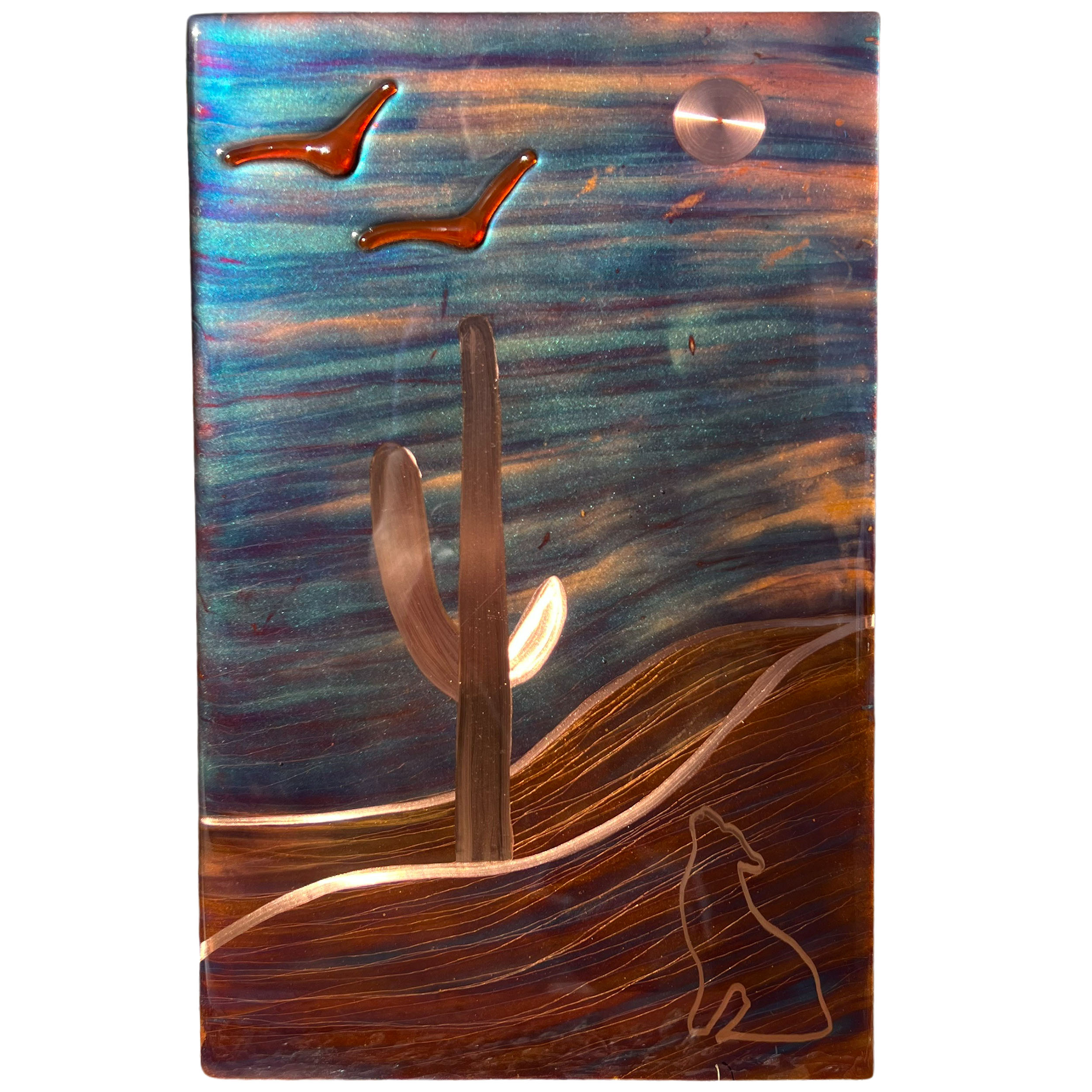 Coyote Night copper wall art