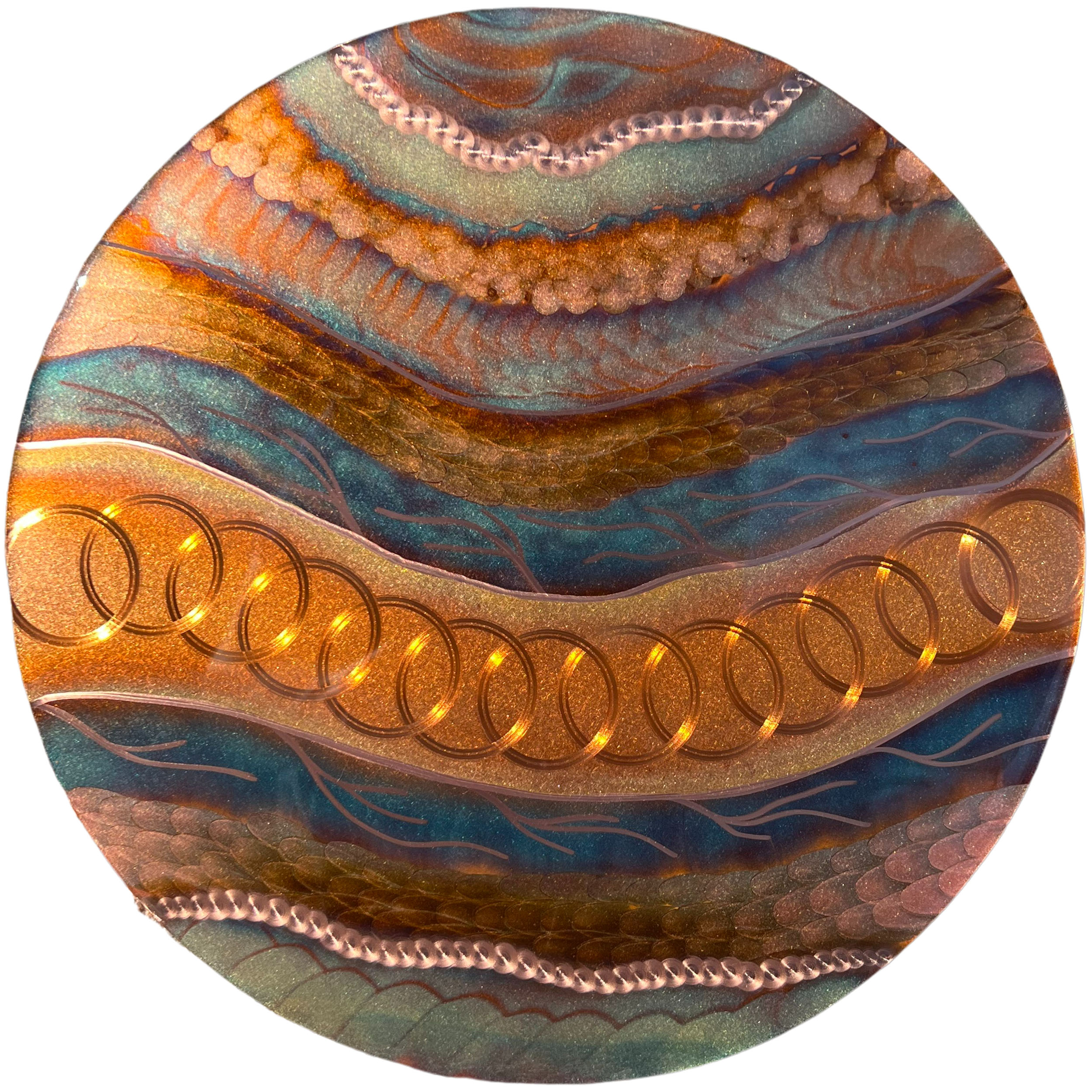 Meditation circular copper artwork