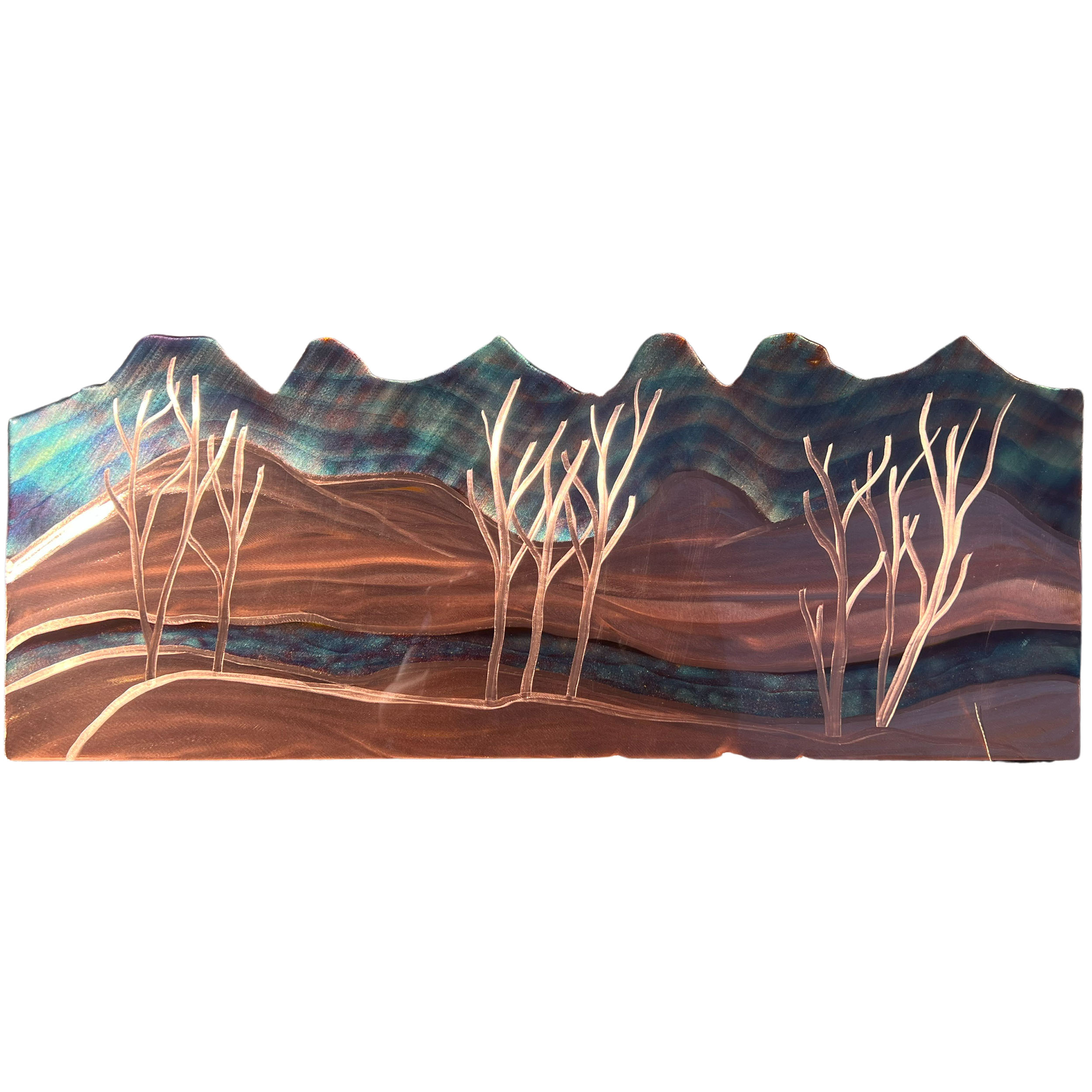 Riverside copper wall art